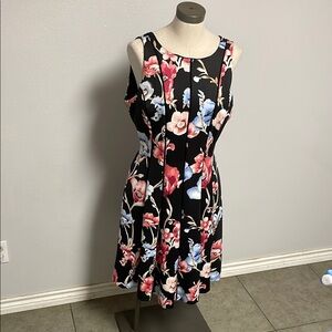 White House Black Market Sheath Dress Black Red Sleeveless